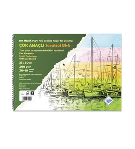 Art Liva Çok Amaçlı Sanatsal Blok Fon Kartonlu 200 gr 20+10 yp 35x50 cm 
