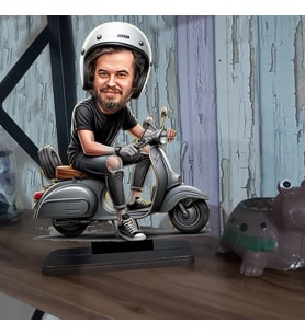 motorsiklet scooter karikatür