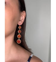Kadir Jewellery 22 Ayar Altın Kaplama Kadın Sallantılı Küpe -El İşçiliği Ve Hipoalerjenik Küpe