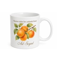 Kayısı Temalı Baskılı Kupa Bardak Özel Tasarım Hediye Porselen Mug