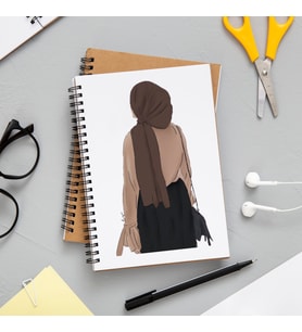 Tesettürlü Kız Karakter Tasarımlı Defter