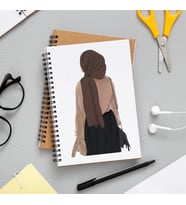 Tesettürlü Kız Karakter Tasarımlı Defter