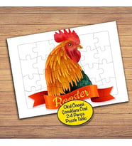 Rooster -Sevimli Horoz 24 Parça Çocuklara Özel Yapboz Tablo-14464
