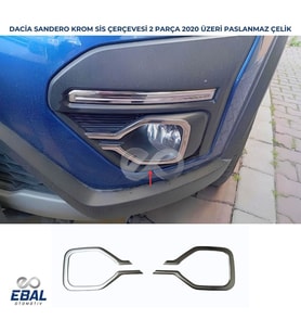 Dacia Sandero Stepway Krom Sis Farı Çerçevesi 2 Parça 2020 ve Üzeri (Gümüş)