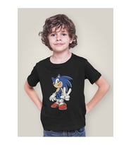 Tasarım Sonic Baskılı Unisex Çizgi Film Çocuk Tişört (1-12 Yaş)