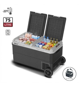 ICECO MCD75D 12/24Volt 75 Litre Kompresörlü Çift Bölmeli Tekerlekli Outdoor Oto Buzdolabı/Dondurucu
