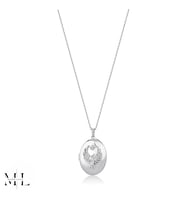 MareLuxe Alya Anka Kuşu Figürlü Açılabilir Paslanmaz Çelik Kolye Zarif Zirkon Taşlı Vintage Tarz Uzak Şehir (Gümüş)