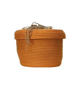 e38 EL İŞÇİLİĞİ JÜT İP HASIR SEPET 25 x 16 cm - 6019 (Karışık)