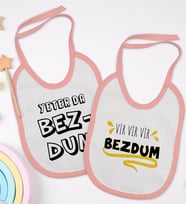 BK Kids Bezdum Tasarımlı 2’li Pembe Mama Önlüğü-1
