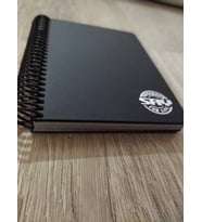 Defter Siyah Yapraklı Defter Black Sketch ve Pensan Beyaz Kalem A6