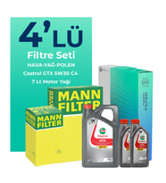 MANN Renault Latitude 2.0 Dizel Filtre Bakım Seti Castrol Motor Yağlı (2010-2015) 4 Lü