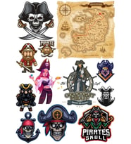 Korsan Sticker Set 3 12 Parça Telefon, Tablet, Defter, Laptop Sticker