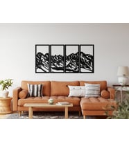 Antdecor Dağ Metal Duvar Dekoru 100x50 cm (Siyah)