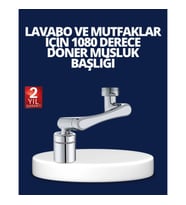 Mey İthalat® Esnek 1080° Musluk Başlığı 3 Eklemli Hareketli Su Modlu Lavabo Aparatı