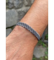 Kazaziye El Örgüsü Gümüş Bileklik BIL2013 : Gümüş - 20 cm : Gümüş - 21 cm : Gümüş - 18 cm (Siyah)