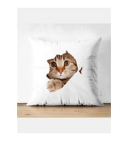 Kedi Model Kırlent Kılıfı - Kedi Yastık Kılıfı