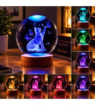Kişiye Özel Işıklı Ahşap Kaideli Sevimli Kedi Figürlü Temalı Cam Küre 8cm