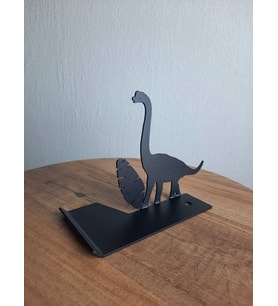 Gowpenart Dizayn Dinozor Figürlü (Brontosaurus) Masa Üstü Metal Ergonomik Telefon/Tablet Tutucu 1,5 mm Kalınlık Siyah