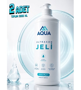 AQUA MED 2 Adet Ultrason Jeli 1000 ML EKG EEG EMS Epilasyon Ultrason Jeli Kayganlaştırıcı Jel Su Bazlı Orj Ultrasound Jel Tıbbi Kullanım Masaj Jeli