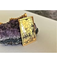 Altın Kaplama The Star Tarot Gümüş Kolye