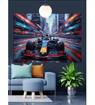 Formula 1 Yarış Arabası Dekoratif Kanvas - Mdf Ahşap Tablo