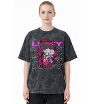 Monkey D. Luffy One Piece Anime Baskılı Unisex Oversize Eskitme Yıkamalı Tişört