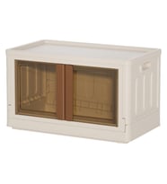 Sunup SN-25881 72L Katlanabilir Plastik Saklama Kutusu Kahverengi Kapaklı Tekerlekli 40x64x37cm