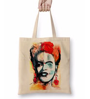 Frida Kahlo 06 Bez Çanta Uzun Saplı