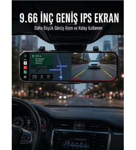 Araç İçi Ayna Carplay Dokunmatik Multimedya ve Kamera Kayıt Ekranı