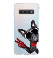 PrintiFy Samsung Galaxy S10 ile Uyumlu Köpek 2 Kamera Korumalı Şeffaf Kılıf