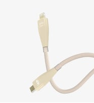 K693 Safe 27W PD Örgülü Type-C'den Lightning'e Şarj Kablosu 1.2M Krem