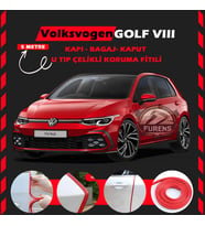 Volksvogen Golf 8 Oto Araç Kapı Koruma Fitili 5metre Parlak Kırmızı Renk