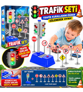 666-03Q PİLLİ IŞIKLI TRAFİK LAMBASI SETİ