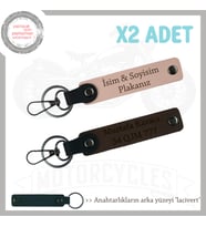 Tarz Sahibi Sürücülere Klas Hediyeler, İsim Ve Plaka Yazılı x2li Anahtarlık, Yavruağzı-K Kahve-Laci