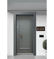 Kişiye Özel Lüks Daire Kapı Numarası Ve İsimliği - Siyah Gold Pleksi (26x13 cm)