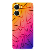 Vivo Y16 Kılıf Silikon Desen Özel Seri Üçgenler 1635