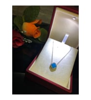 Gümüş Kolye - Cleef Firüze Taşlı 925 Ayar Gümüş Sevgiliye Eşe Anneye Arkadaşa Hediye Kolye