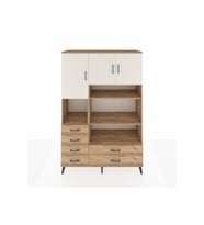 Hyperion Dolap 9 Raflı 6 Çekmeceli 3 Kapaklı 132x44x195 Çam-Aytaşı/Çam