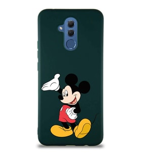 Huawei Mate 20 Lite Soft Premier Kapak Mickey Mouse-C Tasarımlı Silikon Kılıf - Yeşil (Şeffaf)