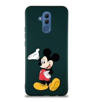Huawei Mate 20 Lite Soft Premier Kapak Mickey Mouse-C Tasarımlı Silikon Kılıf - Yeşil (Şeffaf)