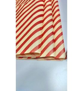 Kırmızı Kraft Verev Çizgili Hediye Paketi, Yılbaşı Paketleme Kağıdı, Ambalaj 50x70 Cm 10 Adet-T358