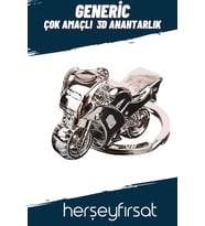 Motorsiklet 3D Tasarımlı Anahtarlık - Krom