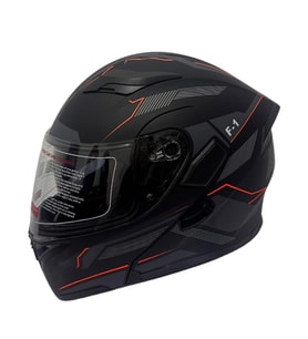 Jk Çene Açılır Kask F3 Güneş Vizörlü Siyah Turuncu F3