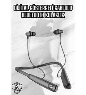 Dijital Göstergeli Kulak İçi Kablosuz Bluetooth Kulaklık Boyun Bantlı (Çok Renkli)