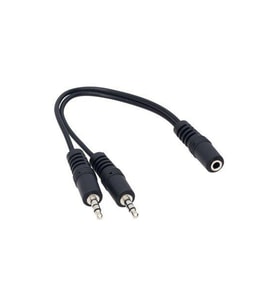 WellHise 2,5 MM Erkek - 2x3,5 MM Dişi Mikrofon Kulaklık Ayırıcı Kablo 30CM