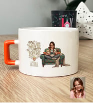 Kişiye Özel Karikatürlü Movie Lover Lüks Fincan Doğum Günü Hediyesi