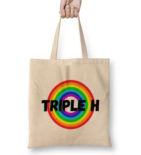 Triple H - Vintage Retro Rainbow Style Warriors Design Wrestlers-Gift Bez Çanta Uzun Saplı
