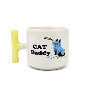 Cat Daddy Baskılı Sarı Kulplu T Kupa
