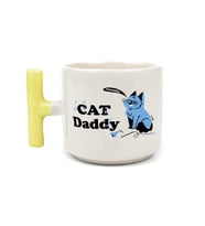 Cat Daddy Baskılı Sarı Kulplu T Kupa