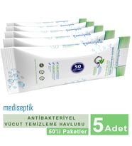 Mediseptik Antibakteriyel Vücut Temizleme Havlusu 50 li  x 5 adet